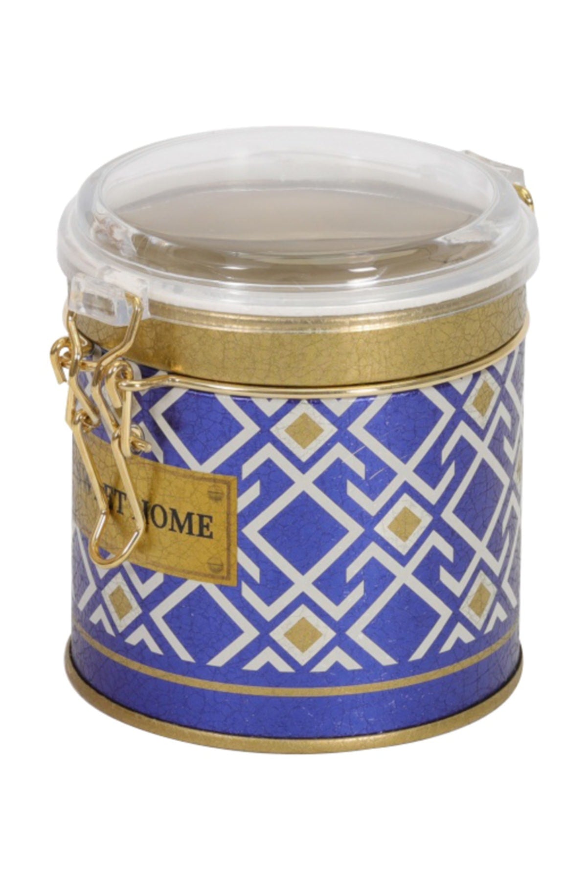 Evle Yuvarlak Kutu, Ø90x90 mm, Şeffaf Kilitli Kapak, 0,5 lt, Checkers Black_Swt Home
