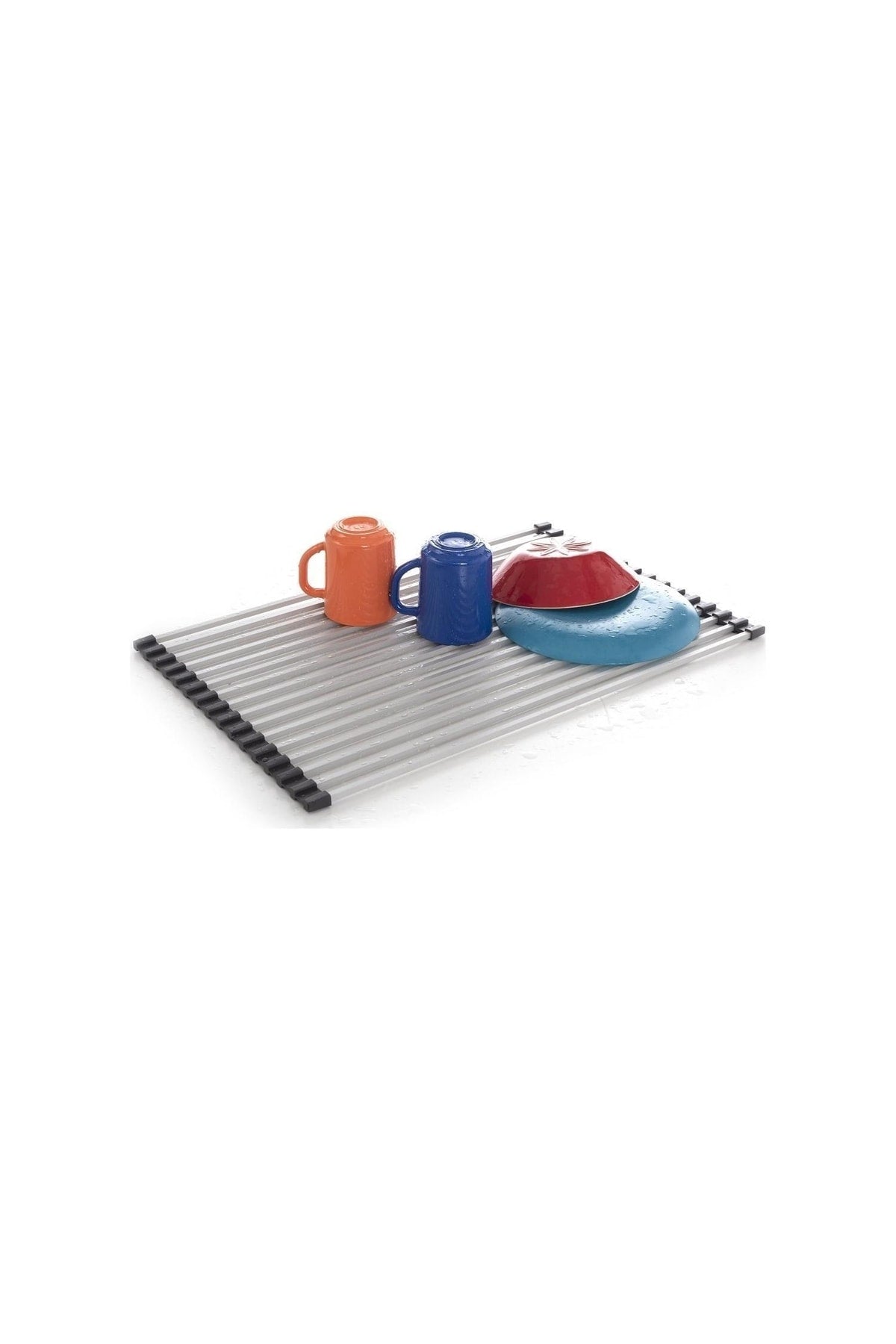 Primanova Lavabo Üstü Katlanabilen Mutfak Rafı - Gri