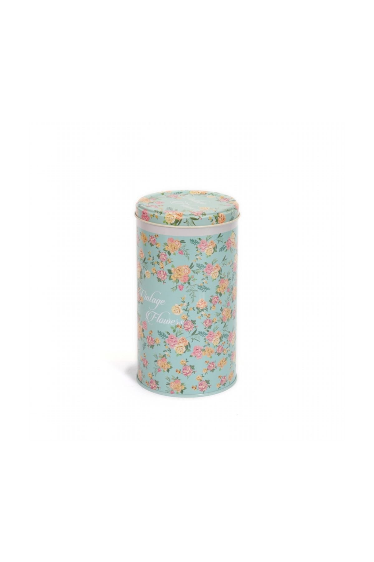Evle Yuvarlak Kutu, Ø105x190 mm, 1,5 lt, SN_Vintage Flowers