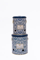 Metal Patates Soğan Kovası - Sebzelik - Patates Soğanlık Sepeti 2li Set, Azulejos Erb23t6