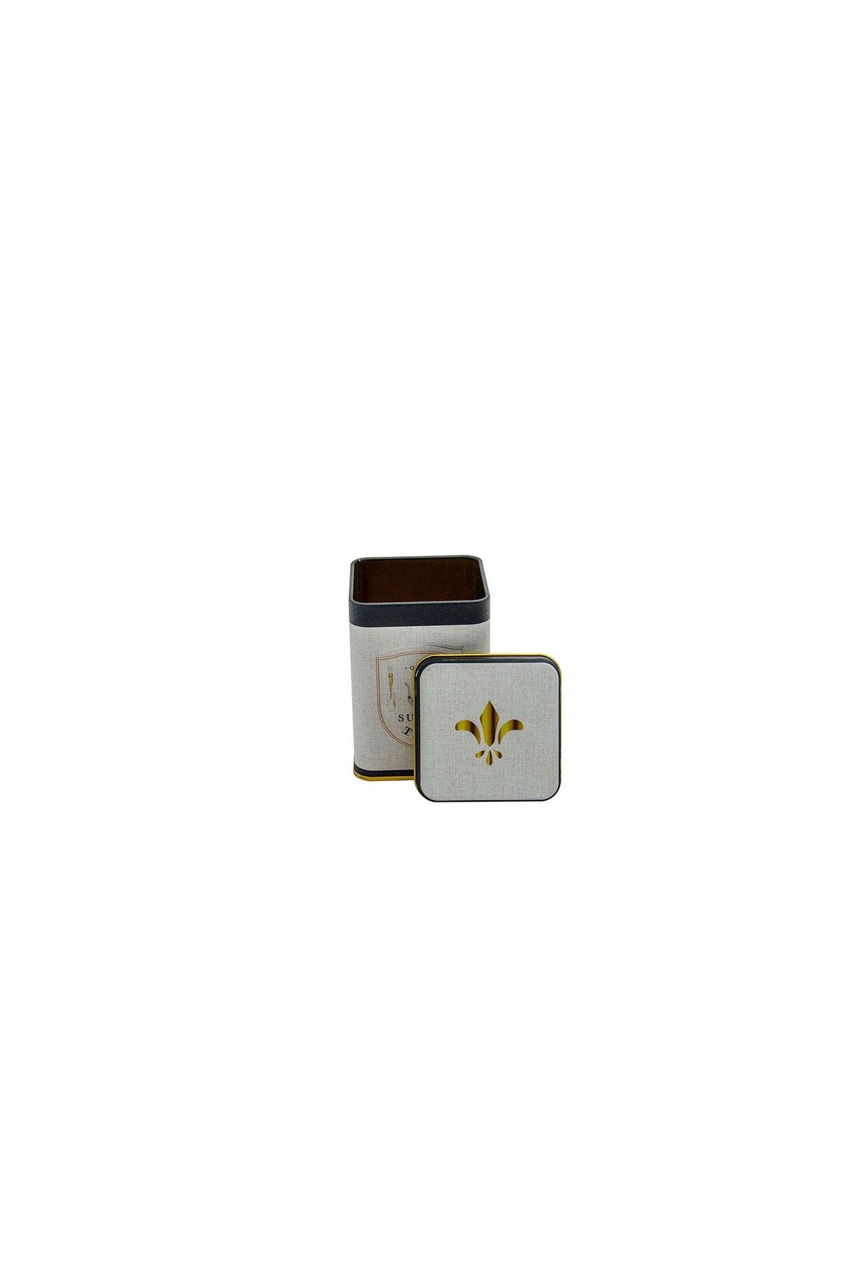 Er008-6f Azura Sugar Desenli Kare Metal Saklama Kabı 8x8 Cm