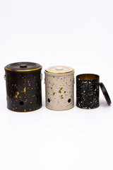 Metal Patates Soğan Kovası - Sebzelik - Patates Soğanlık Sepeti Sarımsaklık 3lü Set, Terrazo Erb29u4