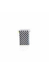 Ef043-g8 Checkers Black Desenli Dikdörtgen Metal Saklama Kabı 8x10 Cm