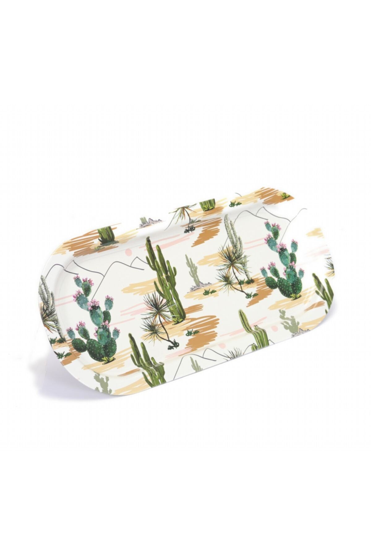 Ef168-10 101_cactus Bread Desenli Oval Tepsi 16x35 Cm