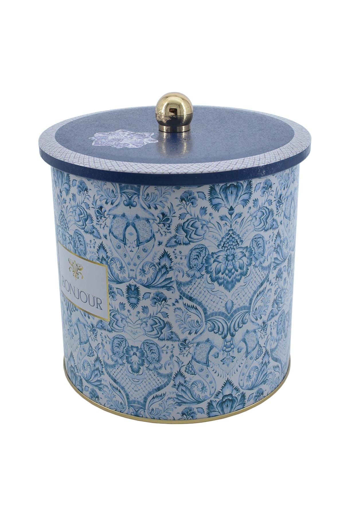 Azulejos Desenli Erzak Saklama Kabı - Metal Saklama Kabı 17,5 Cm X 18 Cm Er147-4h