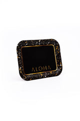 Terrazo Desenli Metal Tepsi - Çay Kahve Tepsisi - Sunum Tepsisi 23 Cm X 31 Cm Ee161-1h