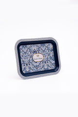 Azulejos Desenli Metal Tepsi - Çay Kahve Tepsisi - Sunum Tepsisi 23 Cm X 31 Cm Ee161-7n