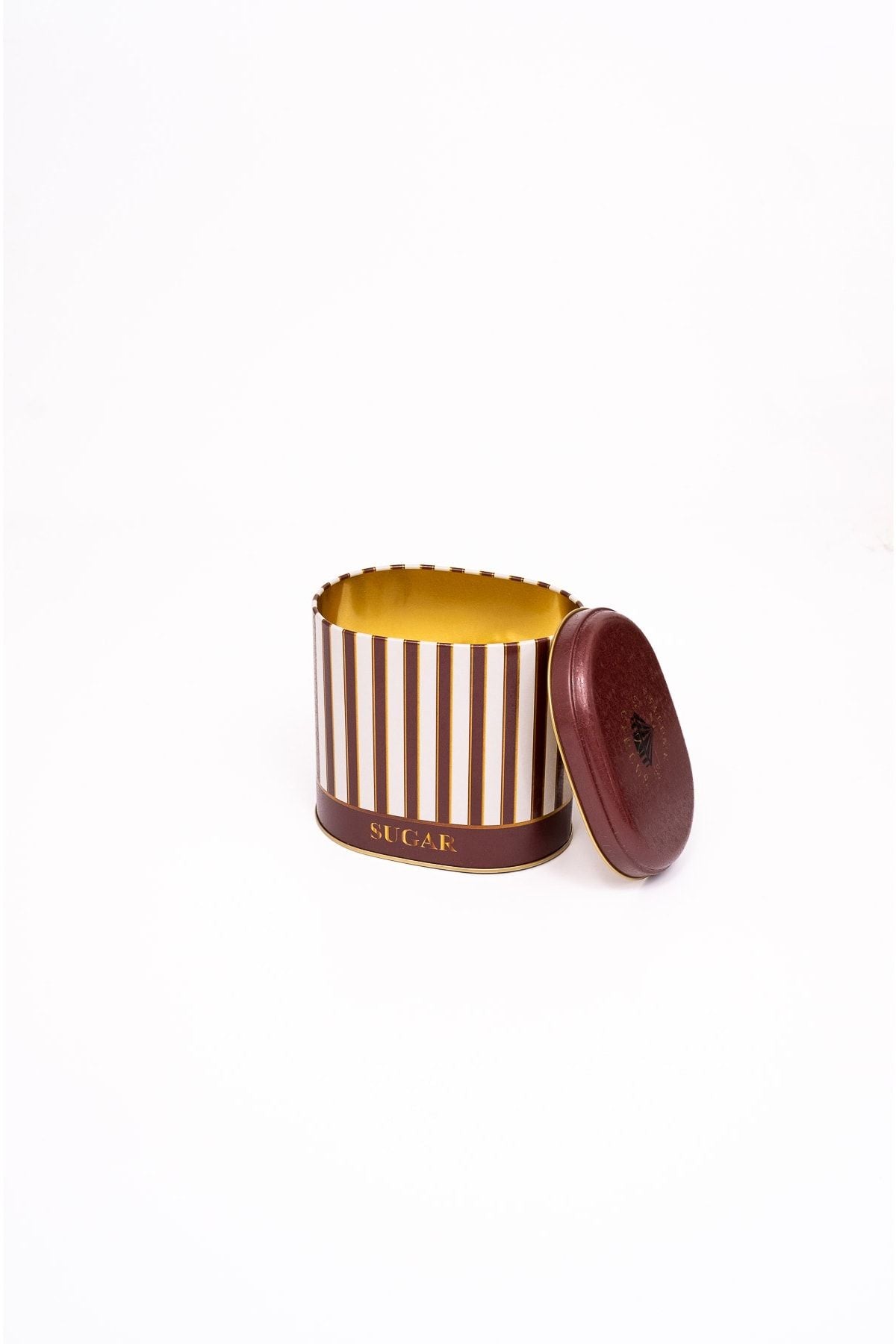 Er004-8j Circus Cream Sugar Desenli Oval Metal Saklama Kabı 11x15 Cm