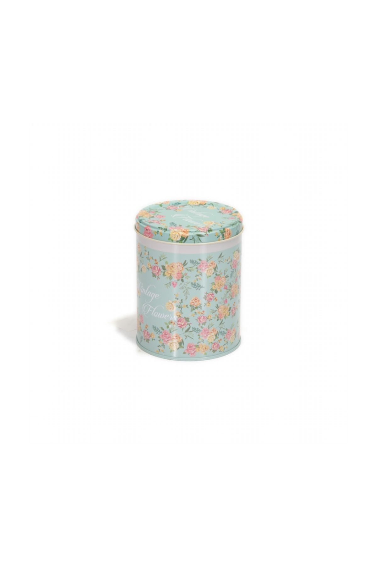 Evle Yuvarlak Kutu, Ø105x130 mm, 1 lt, SN_Vintage Flowers