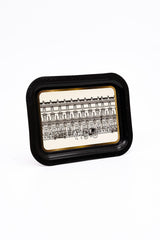 City Desenli Metal Tepsi - Çay Kahve Tepsisi - Sunum Tepsisi 23 Cm X 31 Cm Ee161-t9