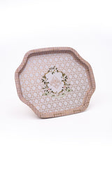 Ee166-u7 Rosy Desenli Özel Şekil Tepsi 28x33 Cm