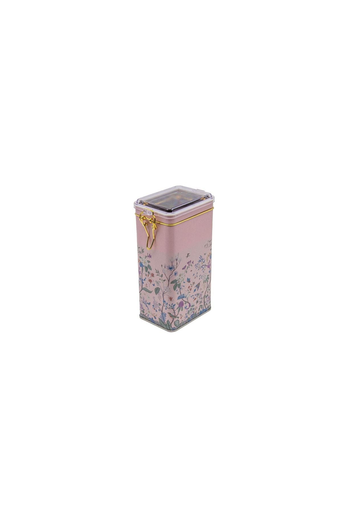 Er053-1g Botanica Pink Desenli Dikdörtgen Metal Saklama Kabı 8x10 Cm