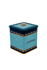 Er023-7d Mosaic Coffee Desenli Kare Metal Saklama Kabı 12x12 Cm