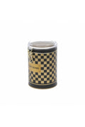 Evle Yuvarlak Kutu, Ø105x150 mm, Şeffaf Kilitli Kapak, 1,1 lt, Checkers Black_Swt Home