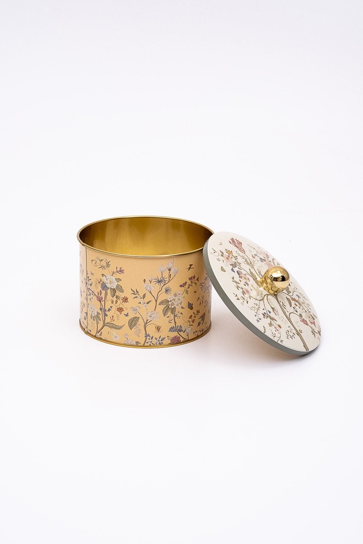 Metal Çok Amaçlı Dokulu Saklama Kabı, Dekoratif Saklama Kutusu 14 Cm, Botanica Er141-2e