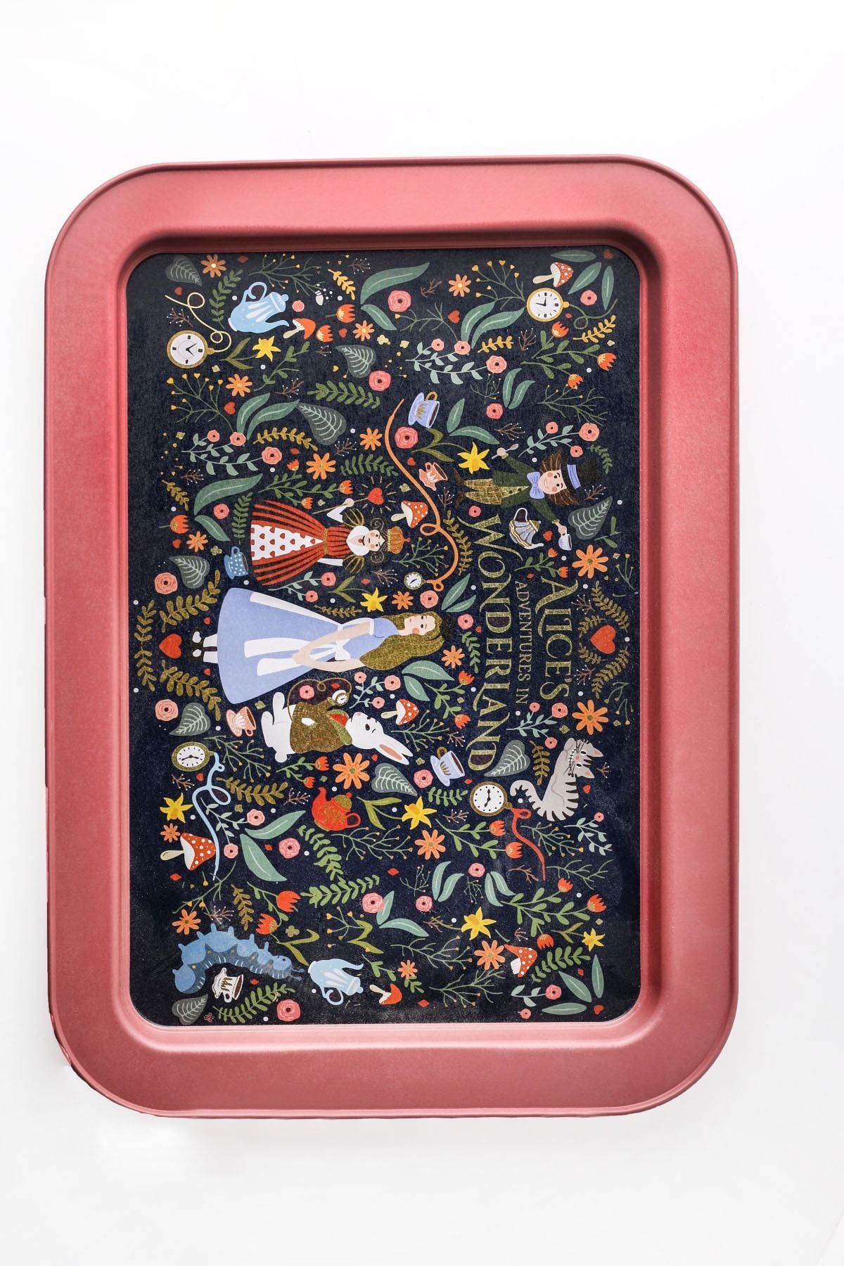 Ee169-9a Tales Alices Desenli Dikdörtgen Tepsi 32x43 Cm