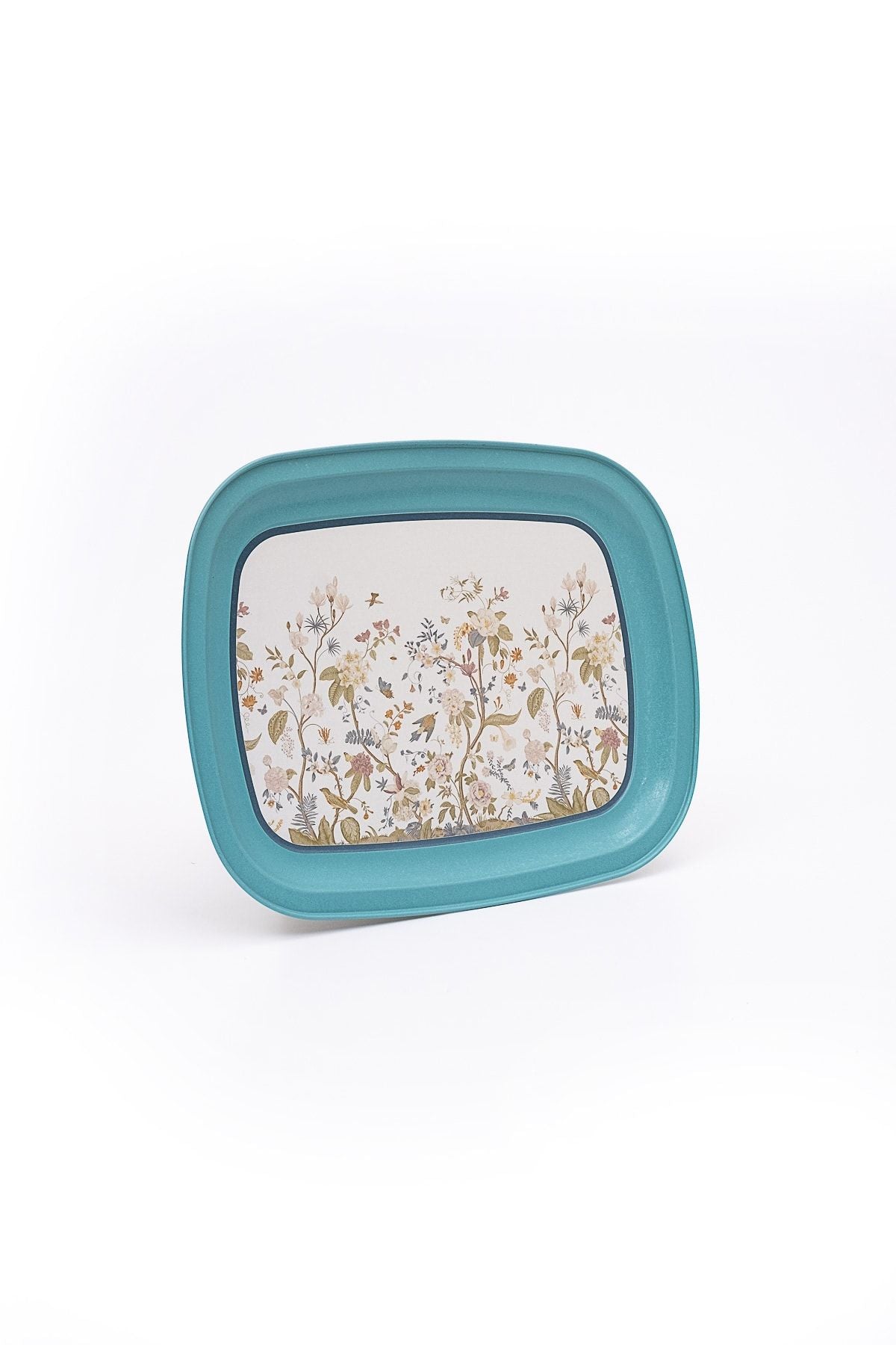 Ee171-9f Botanica Blue Desenli Oval Tepsi 24x31 Cm