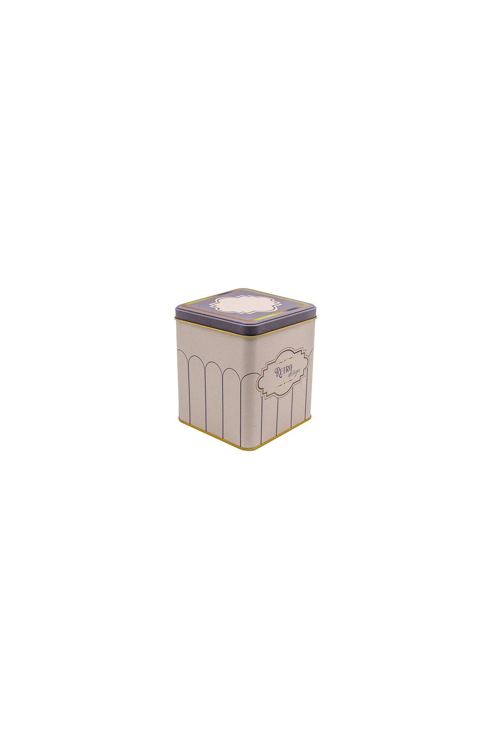 Er024-u6 Retro Desenli Kare Metal Saklama Kabı 12x12 Cm