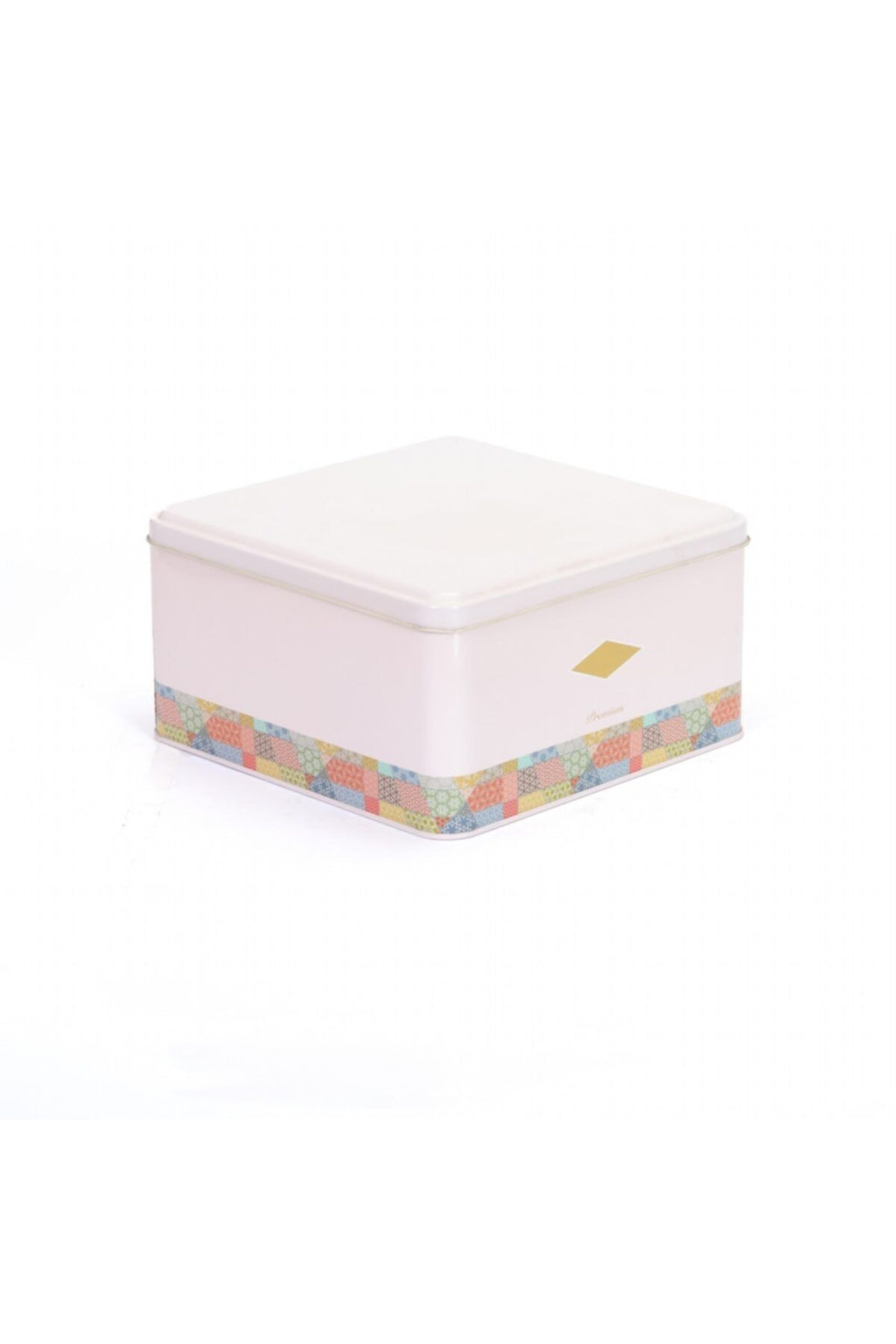 Ef026-58 Morocco Pink Desenli Kare Metal Saklama Kabı 16x16 Cm