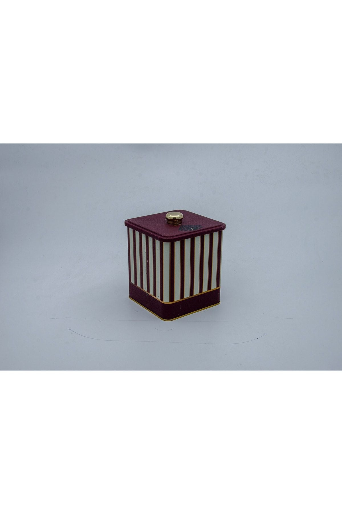 Er023-1f Circus Cream Desenli Kare Metal Saklama Kabı 12x12 Cm