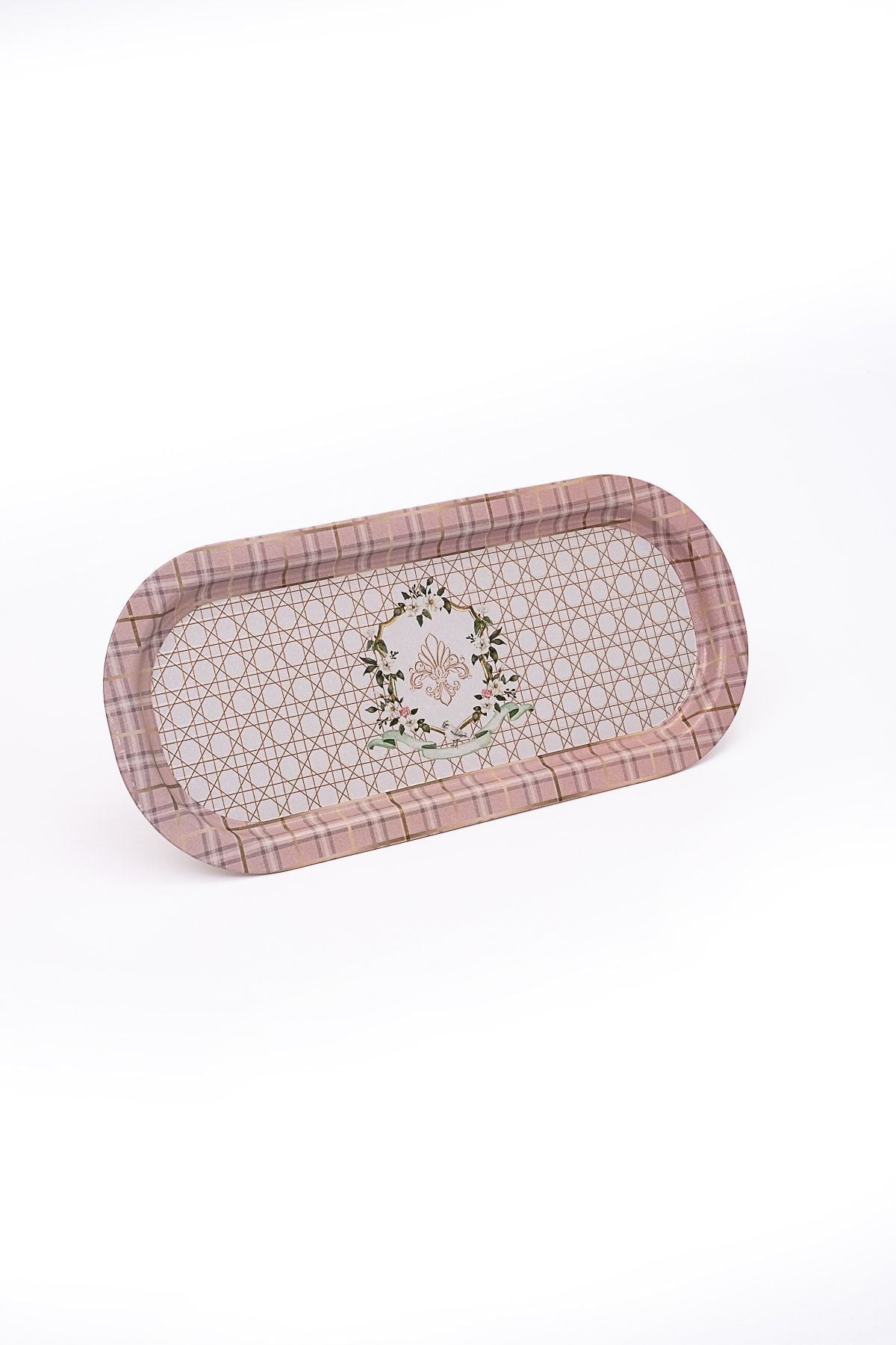 Ee168-u7 Rosy Desenli Oval Tepsi 16x35 Cm
