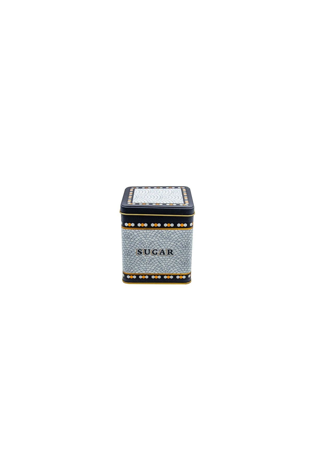 Er024-6d Mosaic Sugar Desenli Kare Metal Saklama Kabı 12x12 Cm