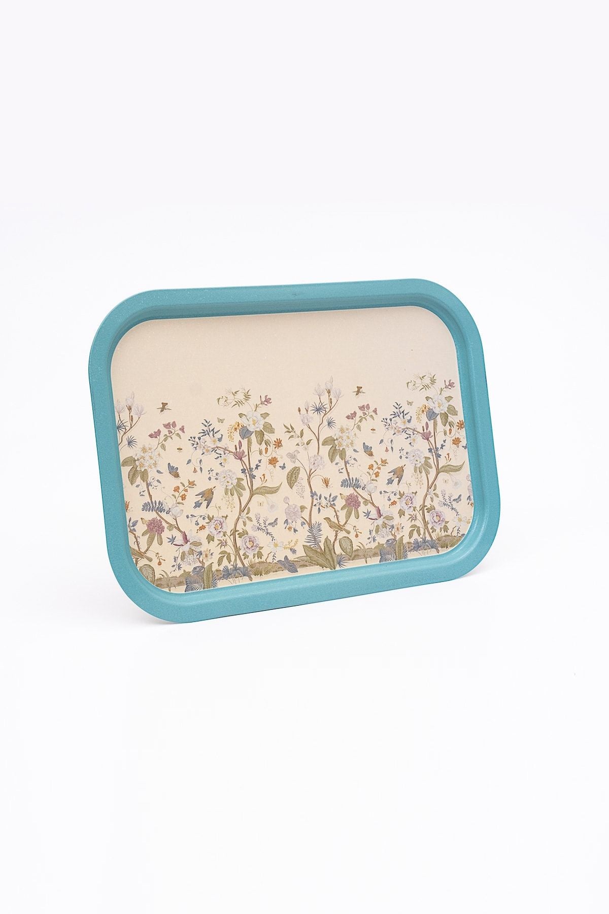 Botanica Desenli Metal Tepsi - Çay Kahve Tepsisi - Sunum Tepsisi 28 Cm X 40 Cm Ee164-9f