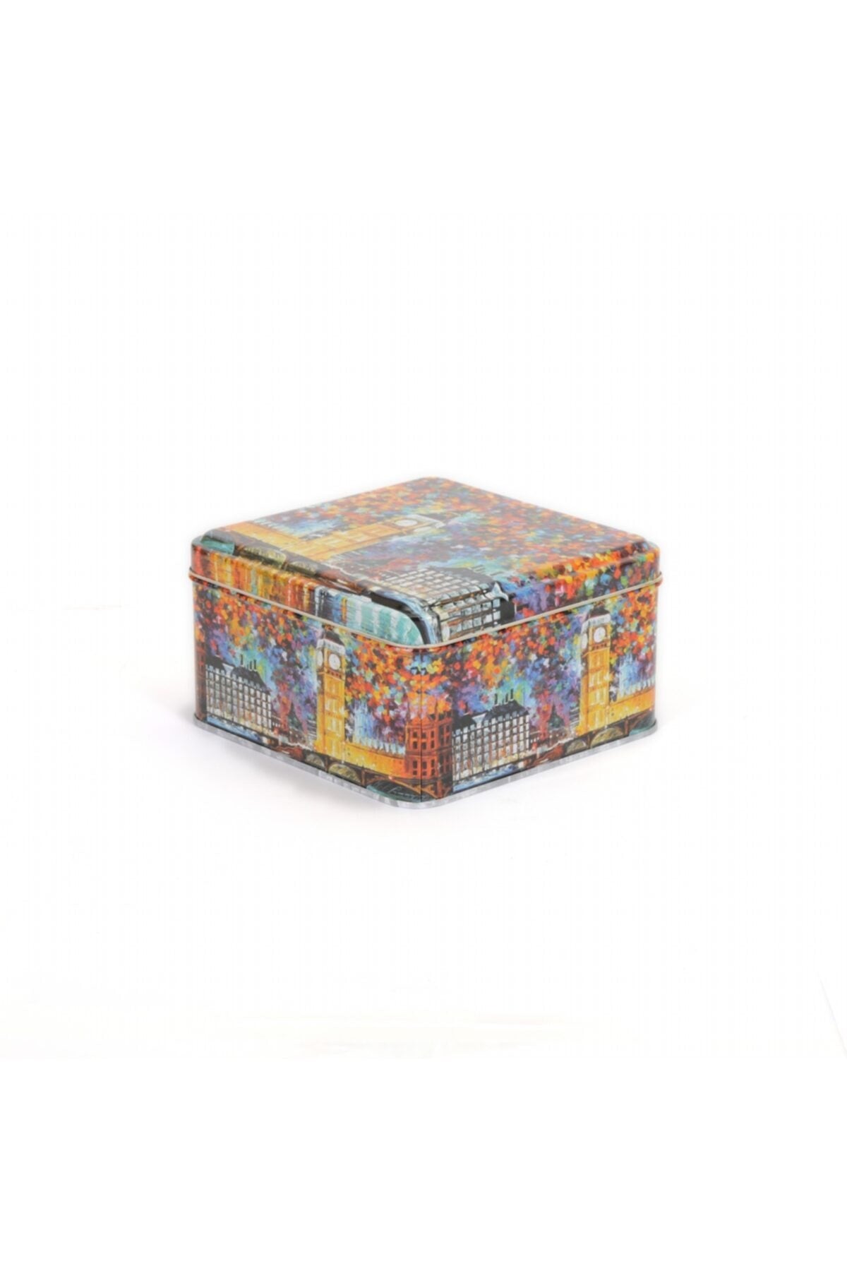 Evle Kare Metal Saklama Kabı 158x158x80 mm, 1,9 lt
