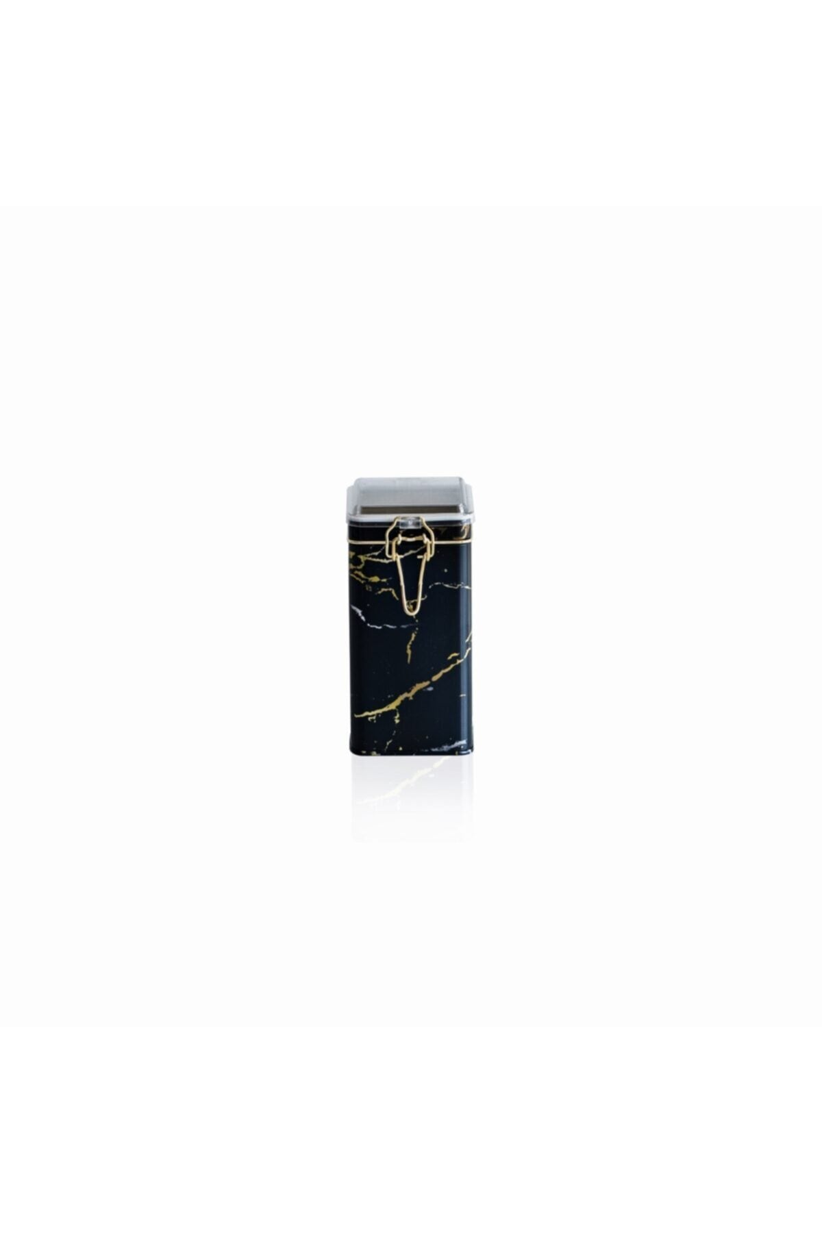 Evle Dikdörtgen Kutu, 75x100x150 mm, Şeffaf Kilitli Kapak, 1 lt, Marble Black