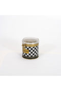Evle Yuvarlak Kutu, Ø90x90 mm, Şeffaf Kilitli Kapak, 0,5 lt, Checkers Black_Swt Home