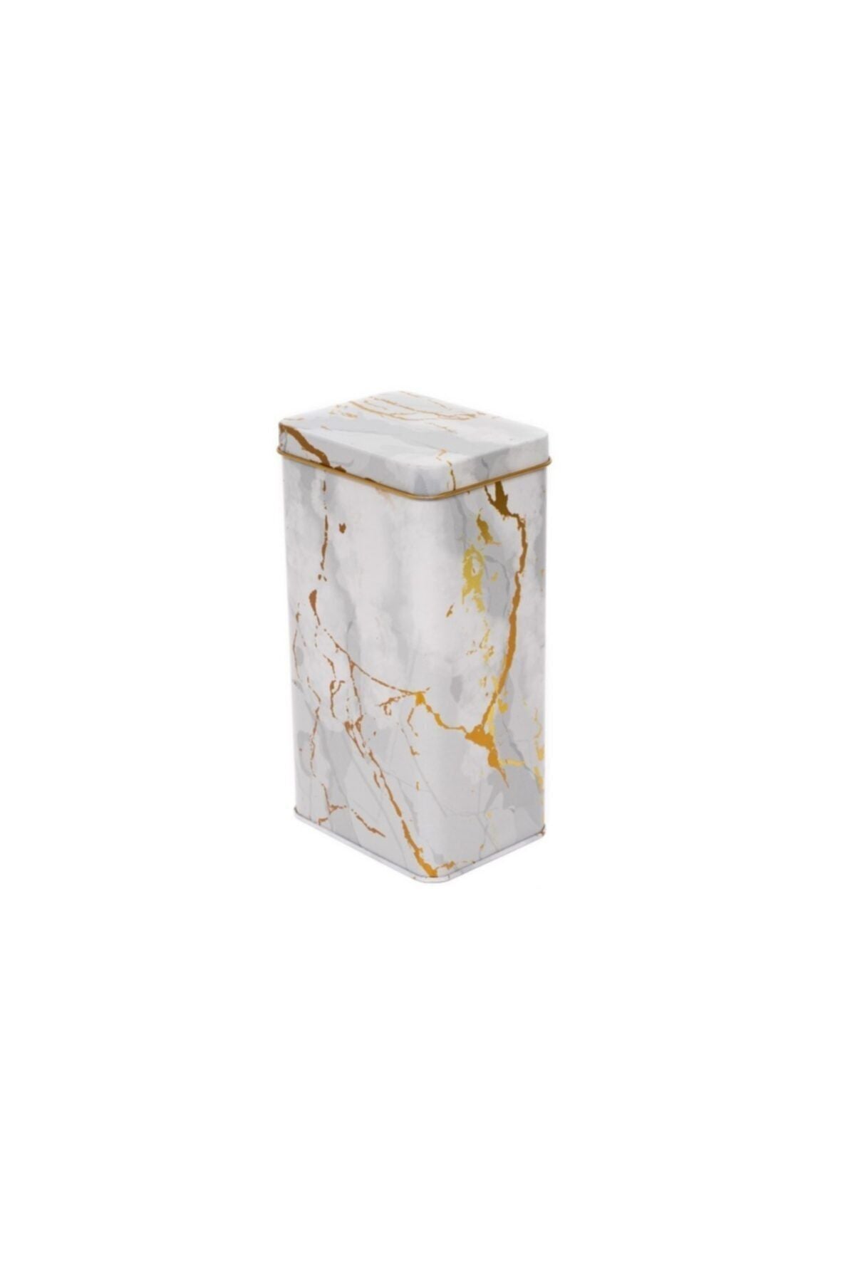 Ef050-51 Marble White Desenli Dikdörtgen Metal Saklama Kabı 8x10 Cm