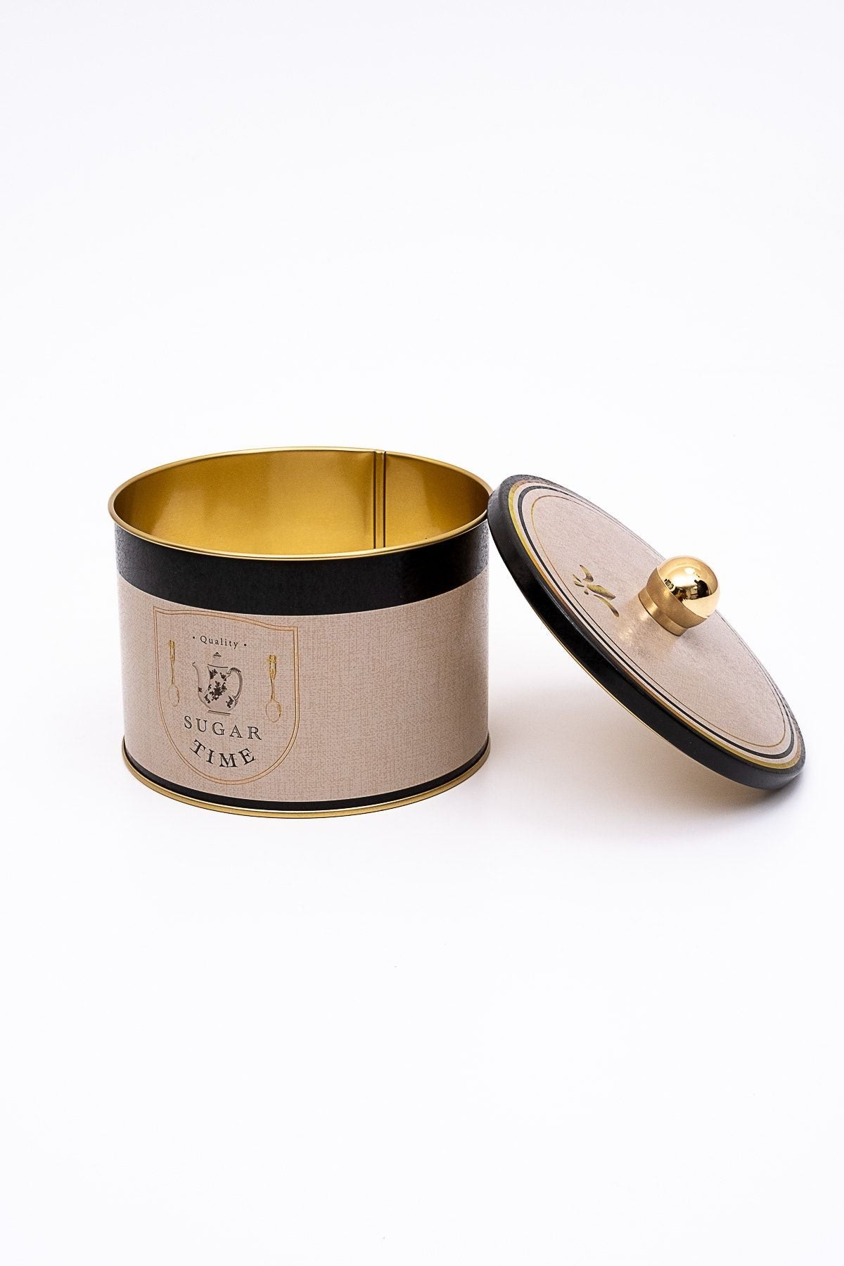 Metal Çok Amaçlı Dokulu Saklama Kabı, Dekoratif Saklama Kutusu 14 Cm, Azura Er141-6f