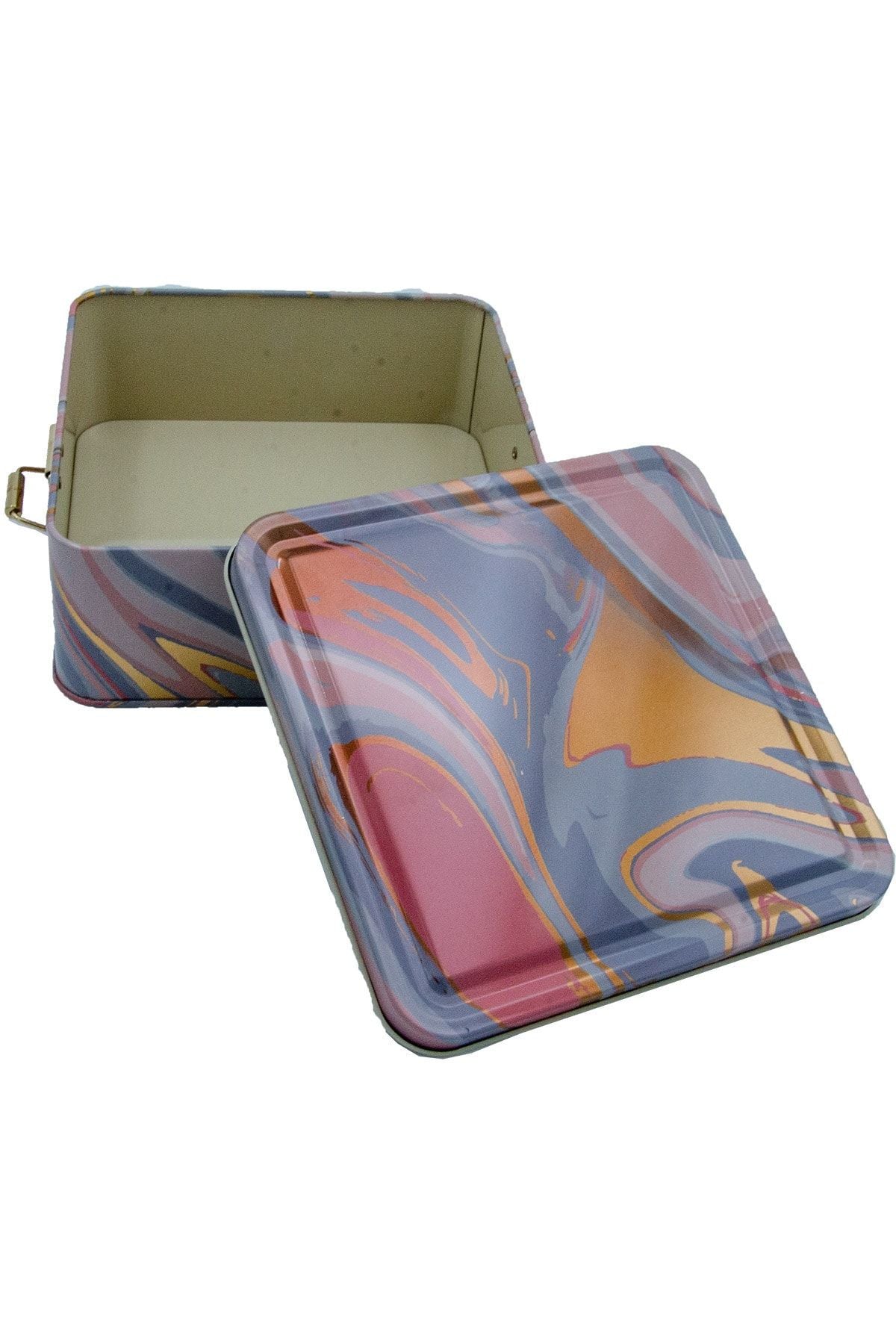 Evle Kare Kutu, 158x158x87 mm, Metal Kilitli Kapak, 1,9 lt, Flat Blue