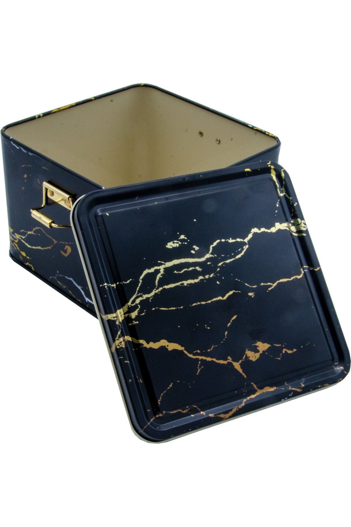 Evle Kare Kutu, 158x158x110 mm, Metal Kilitli Kapak, 2,5 lt, Flat Blue