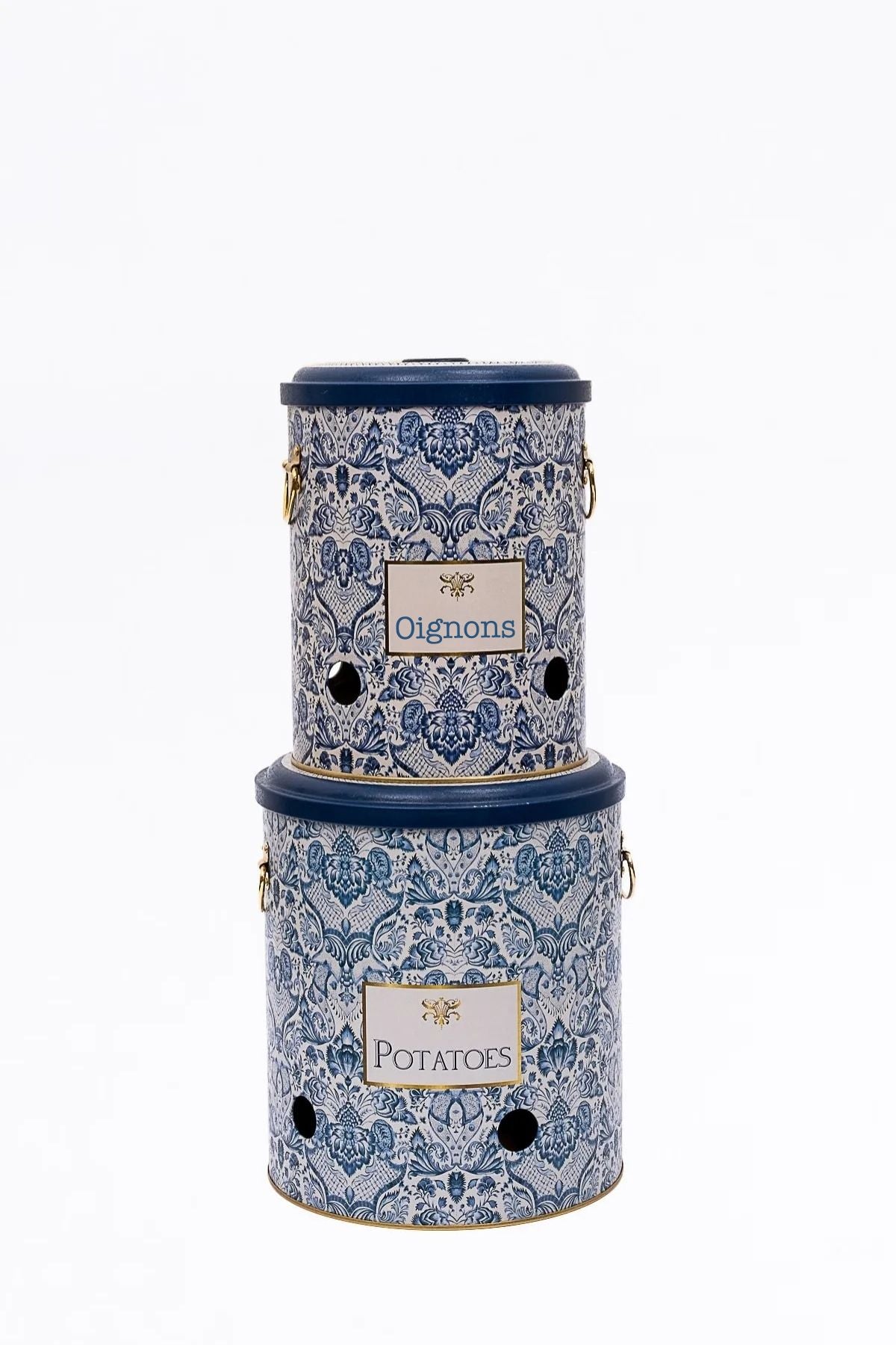 Evle Patates Soğan Saklama Kabı 2 li Set, Azulejos