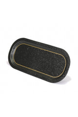 Ef168-24 Flat Black Gold_swt Home Desenli Oval Tepsi 16x35 Cm