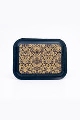 Azulejos Desenli Metal Tepsi - Çay Kahve Tepsisi - Sunum Tepsisi 23 Cm X 31 Cm Ee161-7n