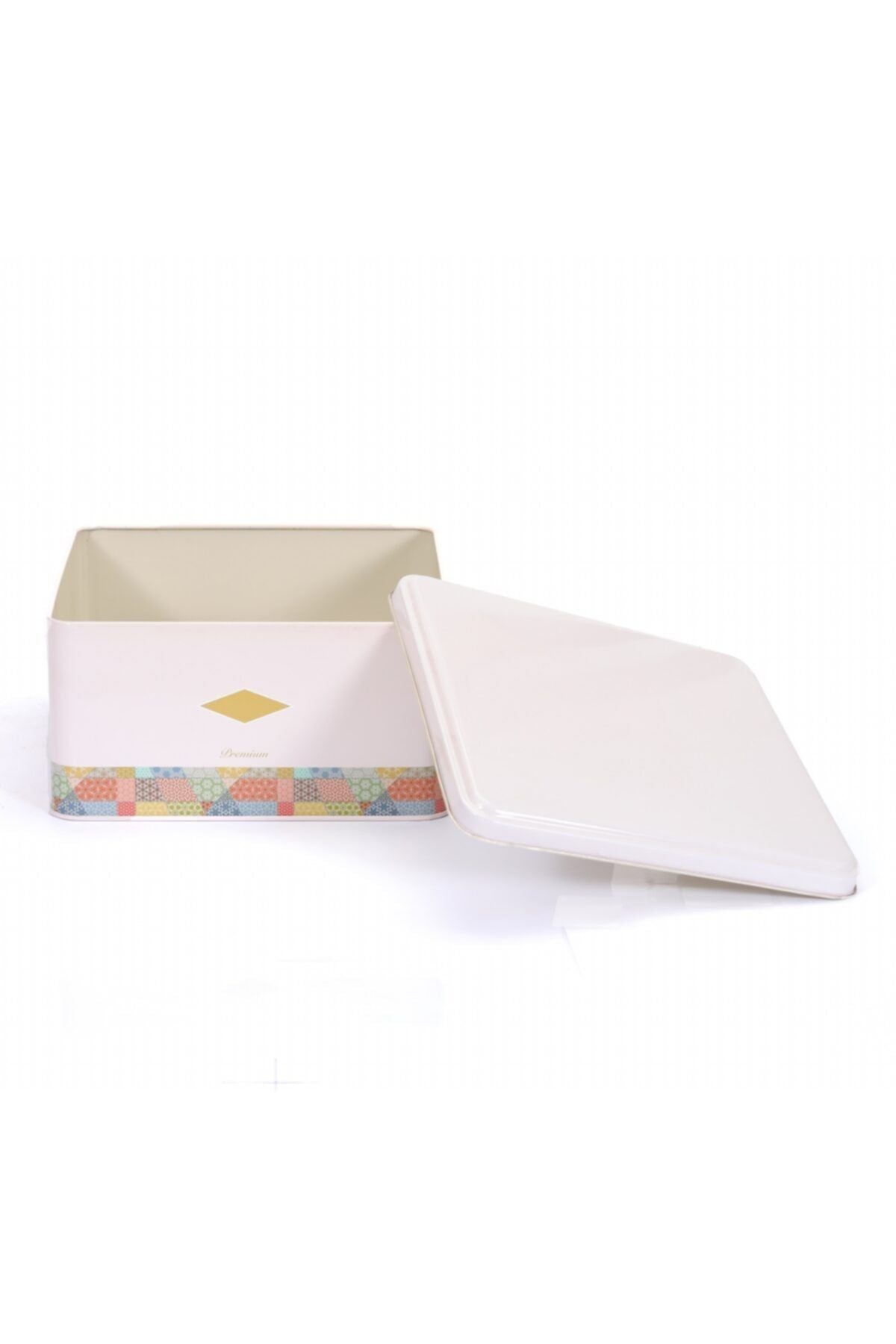 Ef026-58 Morocco Pink Desenli Kare Metal Saklama Kabı 16x16 Cm