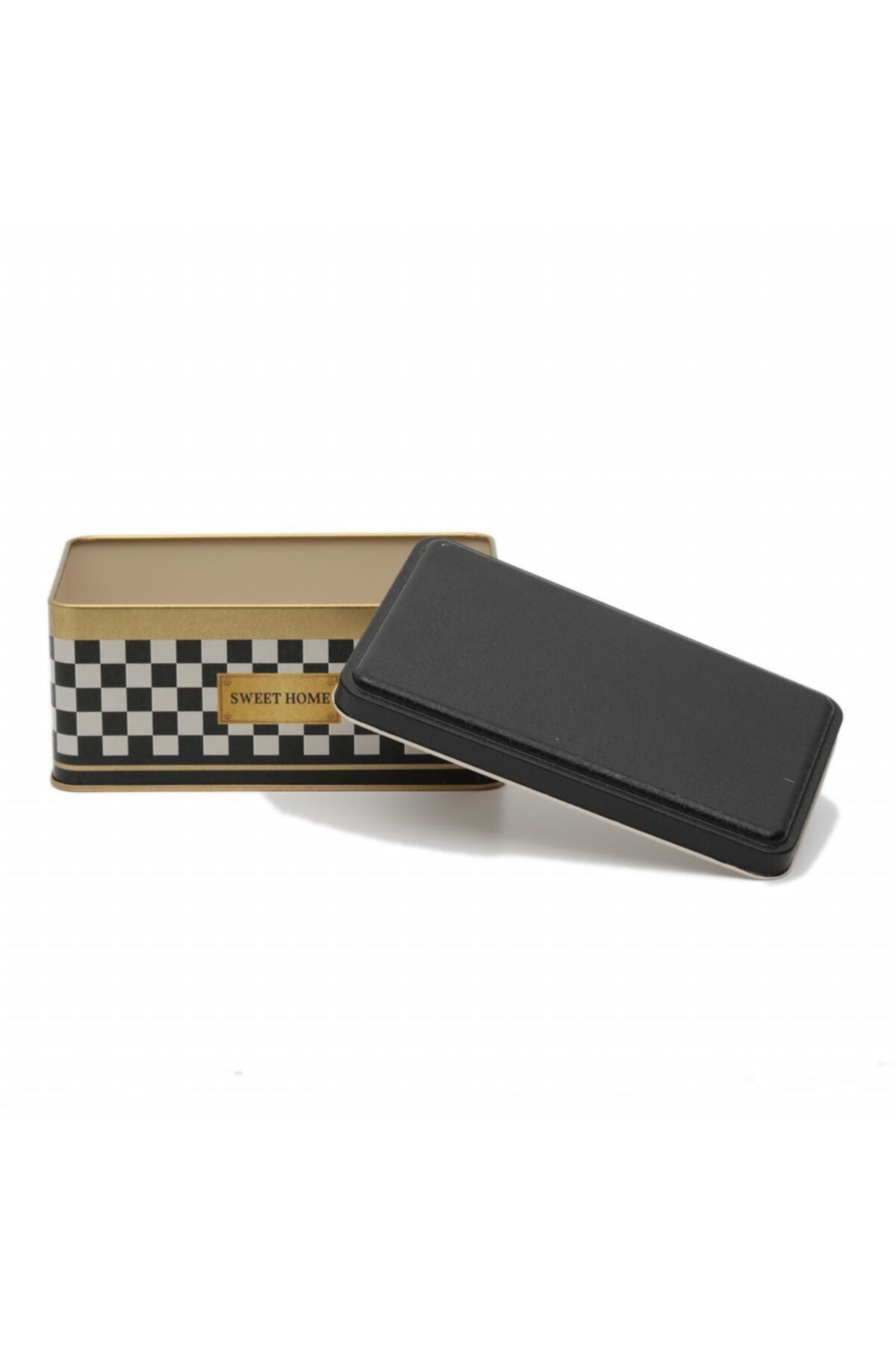 Evle Dikdörtgen Kutu, 115x190x80 mm, 1,6 lt, Checkers Black_Swt Home