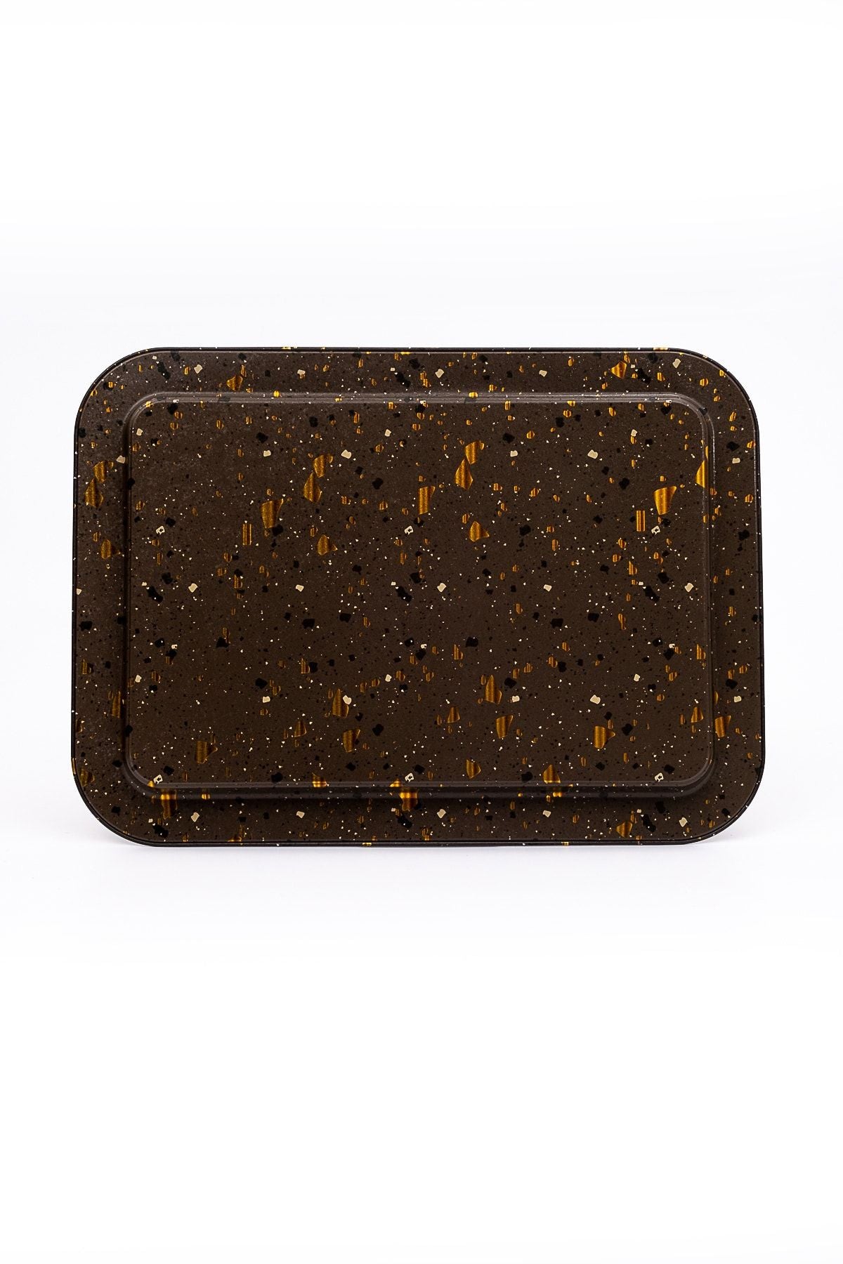 Ee169-8g Terrazzo Brown Desenli Dikdörtgen Tepsi 32x43 Cm