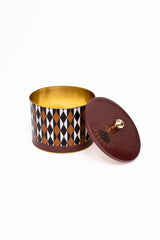 Circus Desenli Yuvarlak Metal Saklama Kabı 14 Cm, Erzak Kabı - Organizer 17,5 Cm X 13 Cm Er145-t8