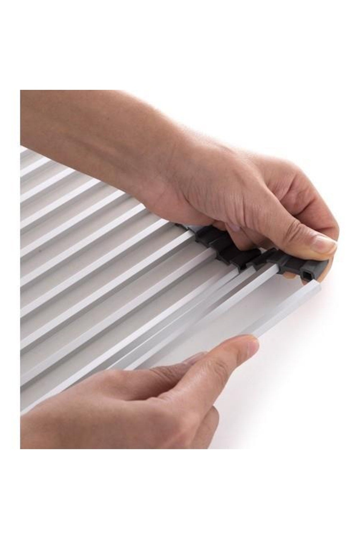 Primanova Lavabo Üstü Katlanabilen Mutfak Rafı - Gri