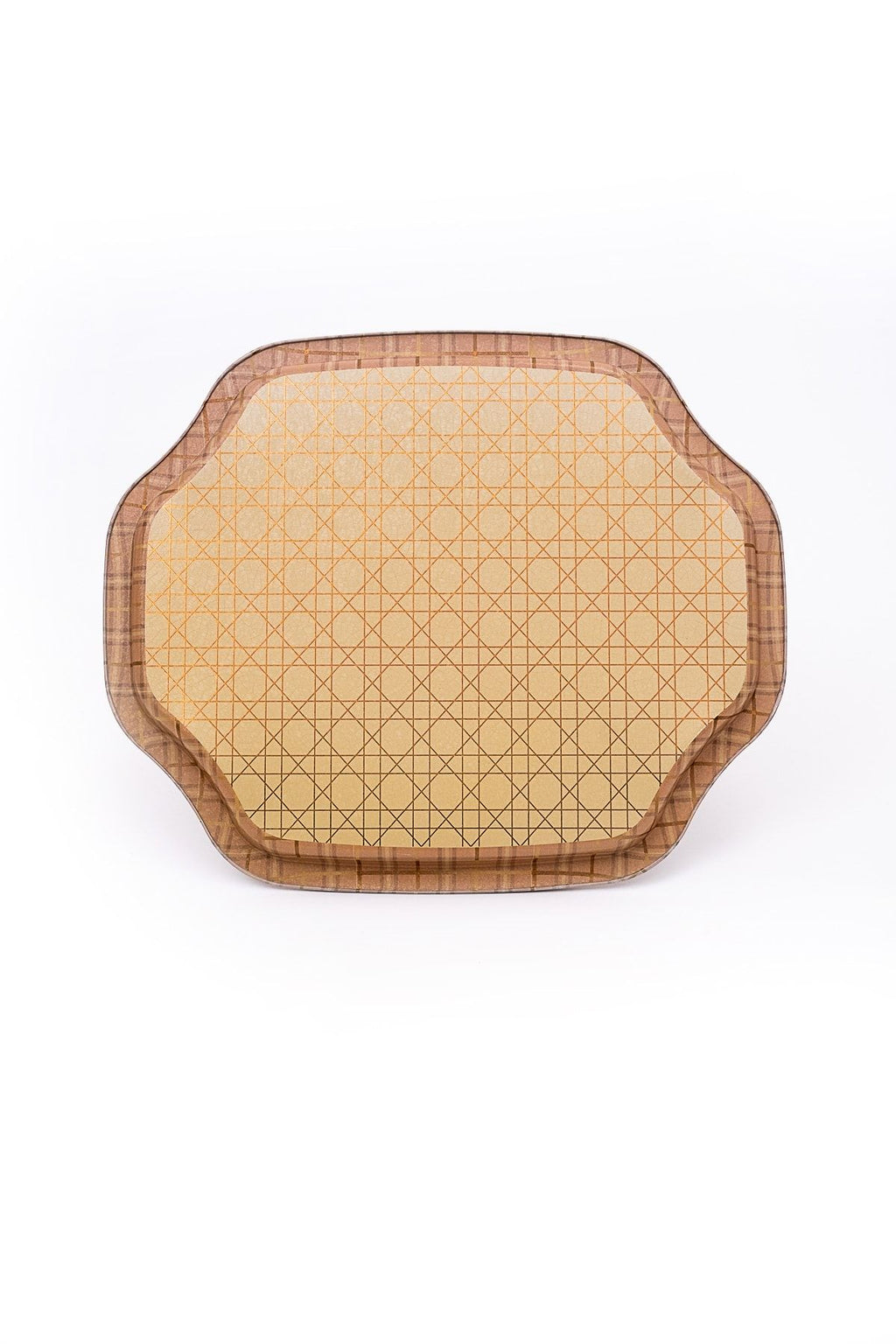 Ee166-u7 Rosy Desenli Özel Şekil Tepsi 28x33 Cm