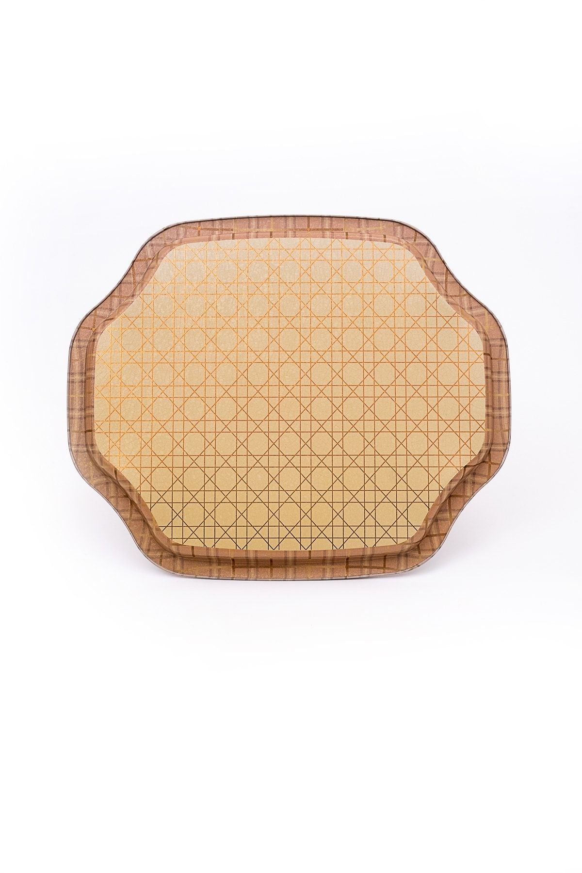 Ee166-u7 Rosy Desenli Özel Şekil Tepsi 28x33 Cm