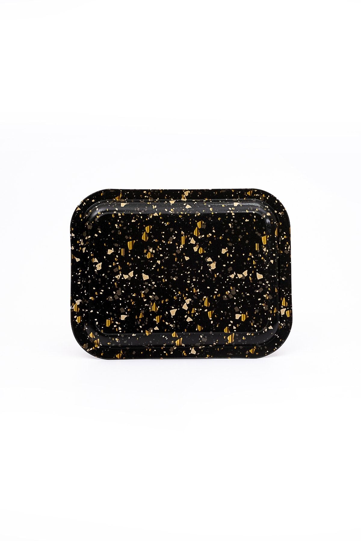 Terrazo Desenli Metal Tepsi - Çay Kahve Tepsisi - Sunum Tepsisi 23 Cm X 31 Cm Ee161-1h