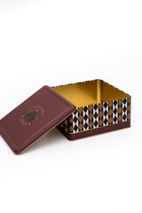 Er029-t8 Circus Desenli Kare Metal Saklama Kabı 24x24 Cm