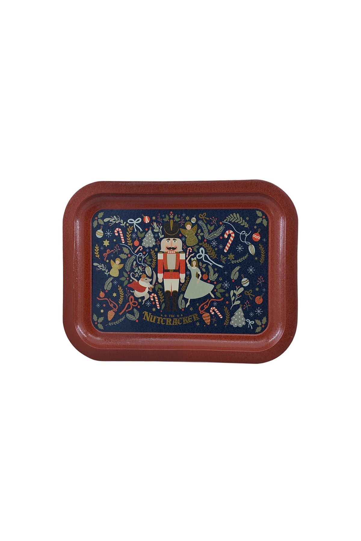 Tales Nutcracker Desenli Metal Tepsi - Çay Kahve Tepsisi - Sunum Tepsisi 23 Cm X 31 Cm Ee161-v1