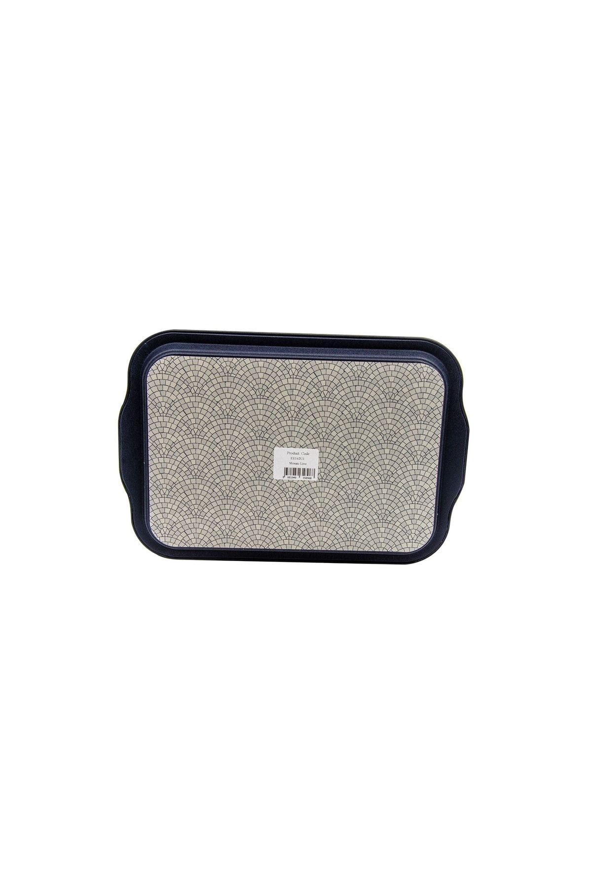 Mosaic Desenli Metal Tepsi - Çay Kahve Tepsisi - Sunum Tepsisi 21 Cm X 31 Cm Ee162-u1
