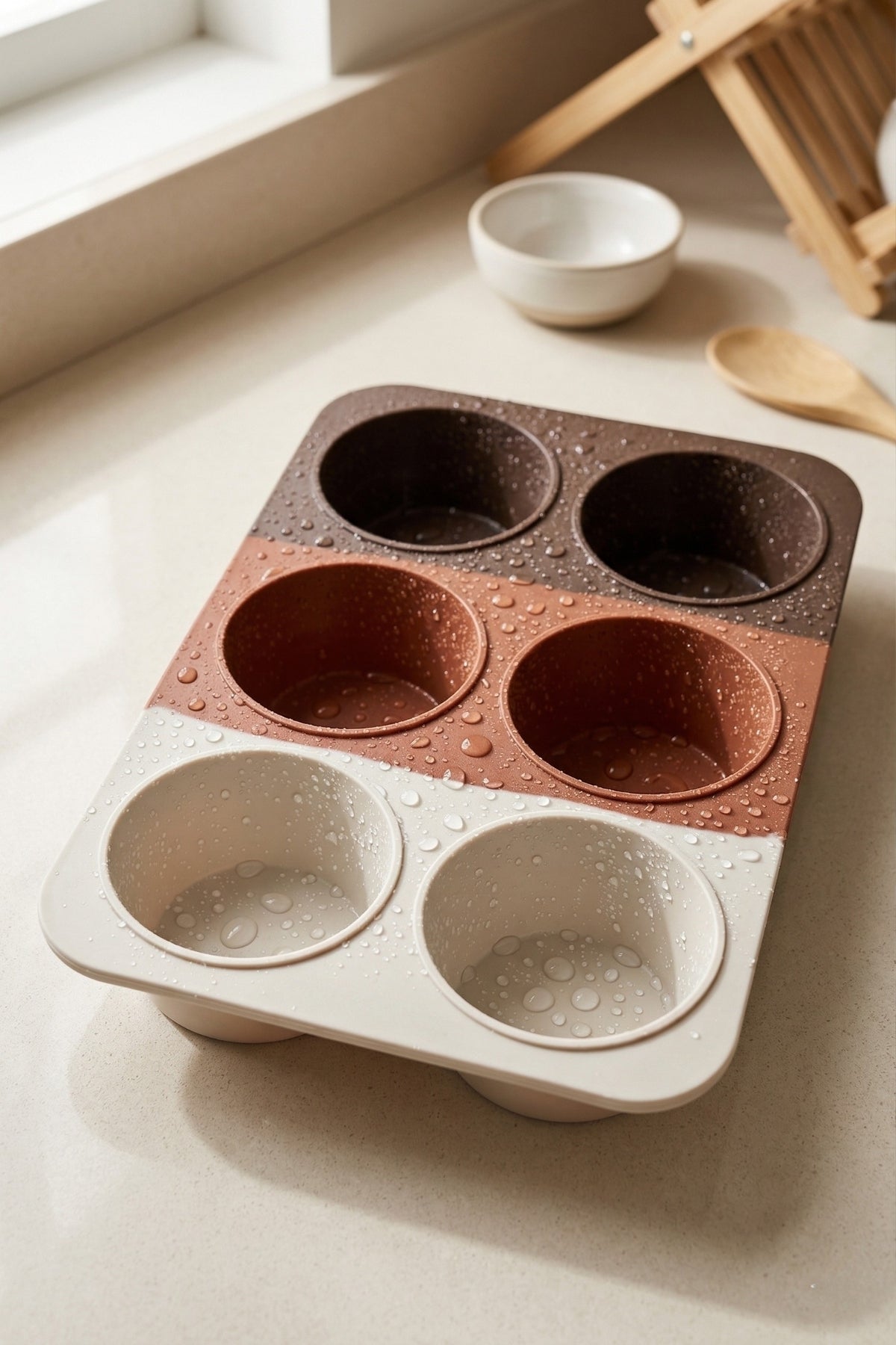 Evle 6'lı Derin Silikon Muffin ve Cupcake Kalıbı