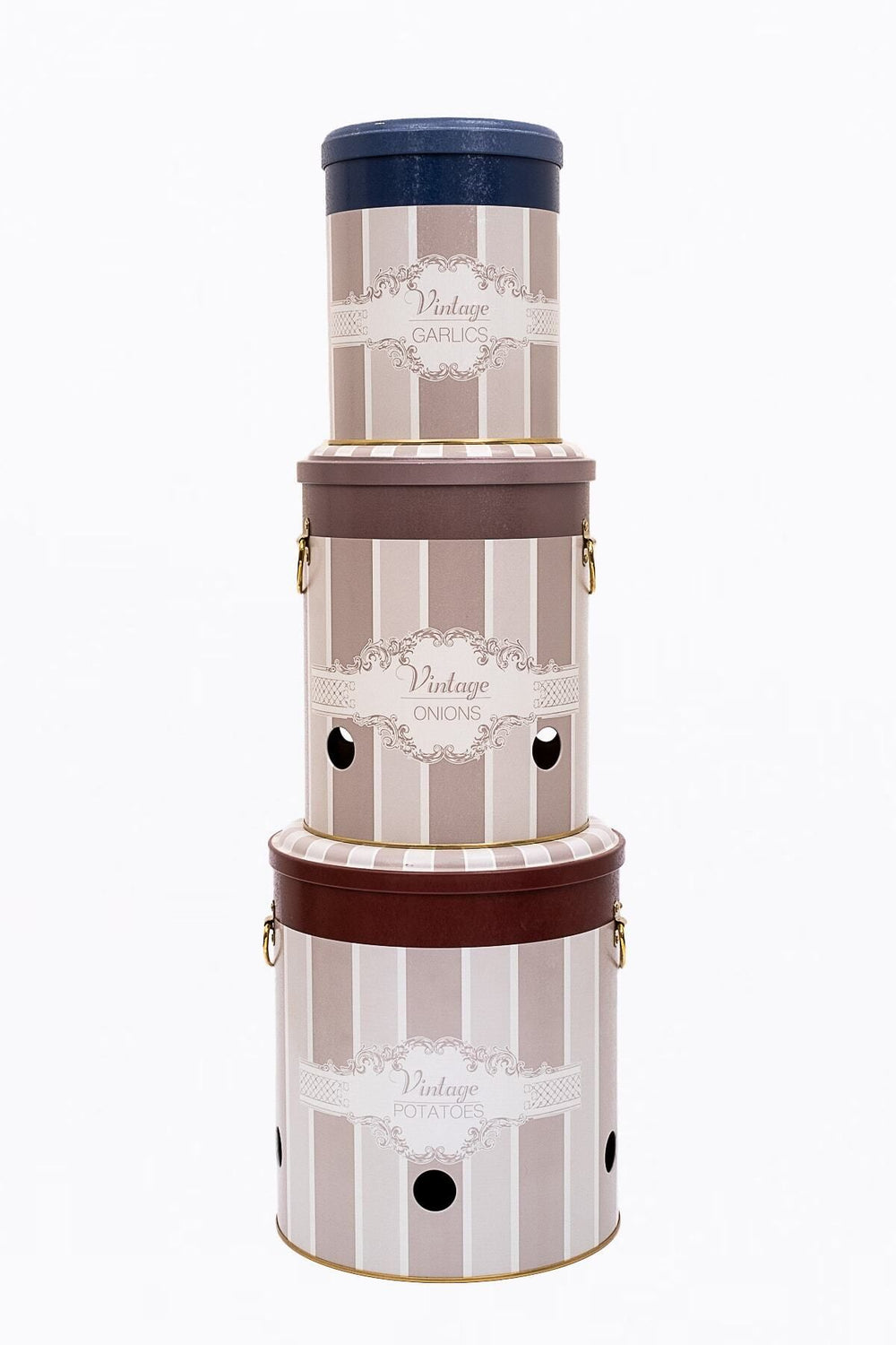 Patates Soğan Sarımsak Saklama Kabı 3 lü Set, Elegance